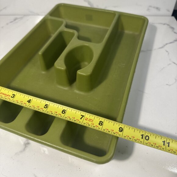 VTG 1970s Rubbermaid Silverware Flatware Utensil Holder Tray 2921 Avocado Green - Picture 4 of 4